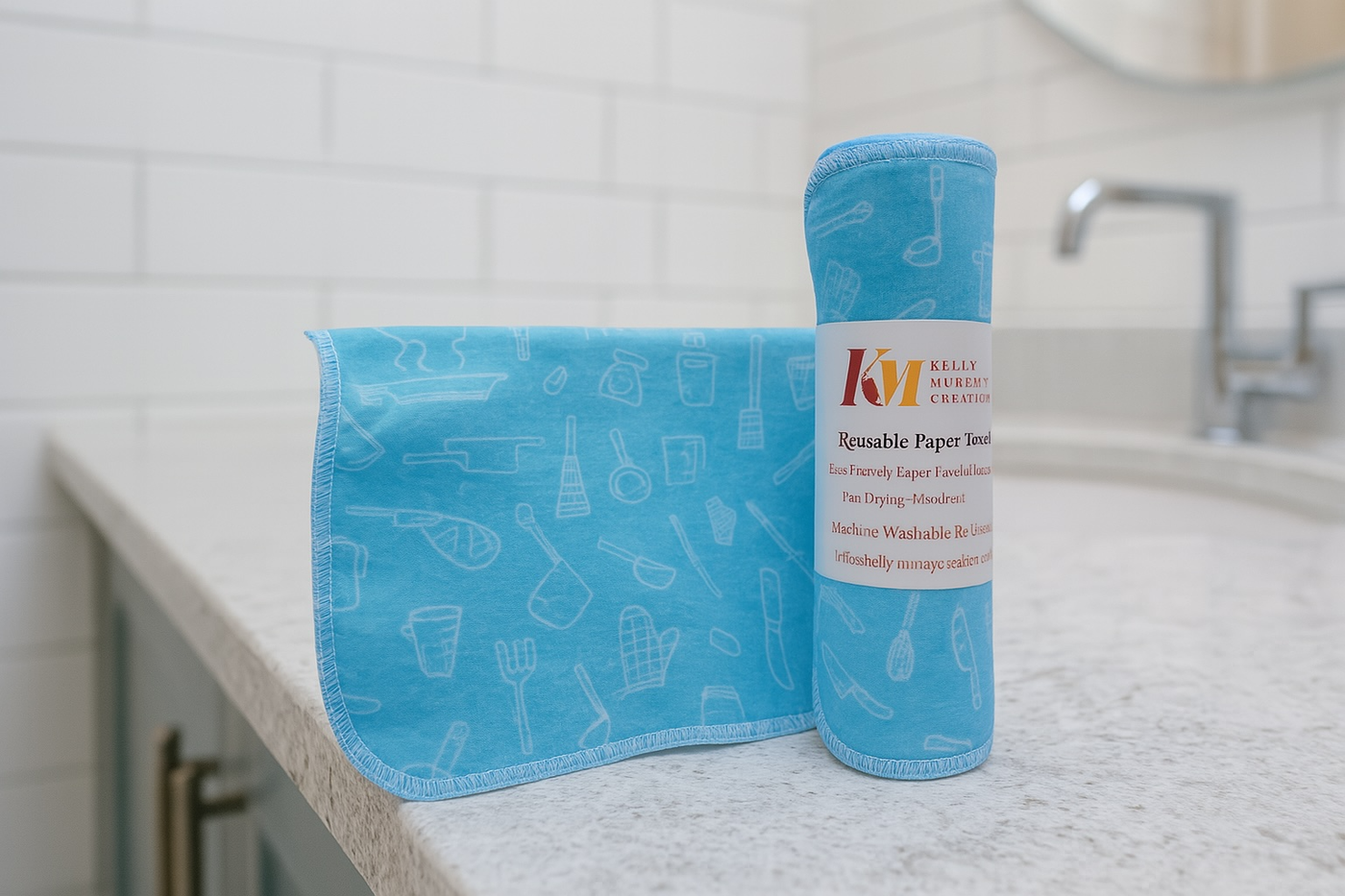 Re-Usable Paper Towels – Blues Design