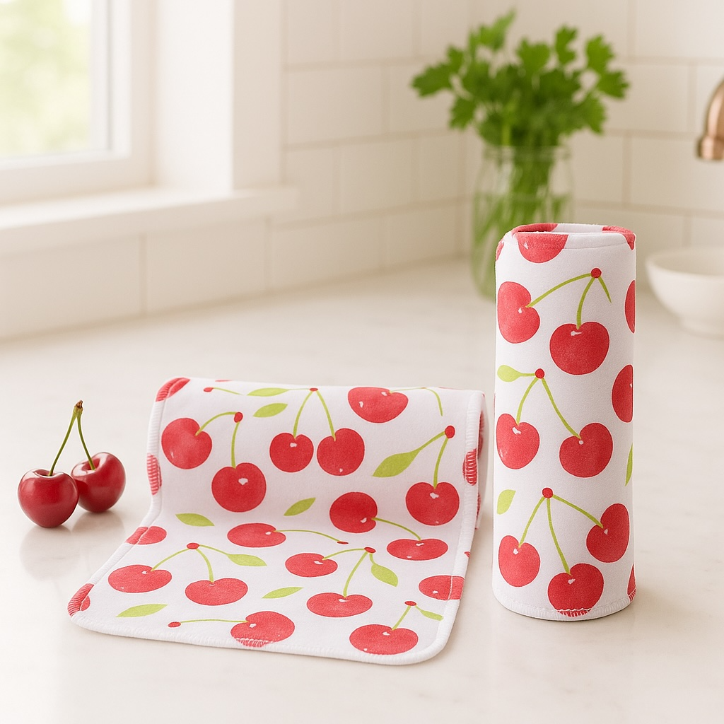 Re-Usable Paper Towels – Cherries Design