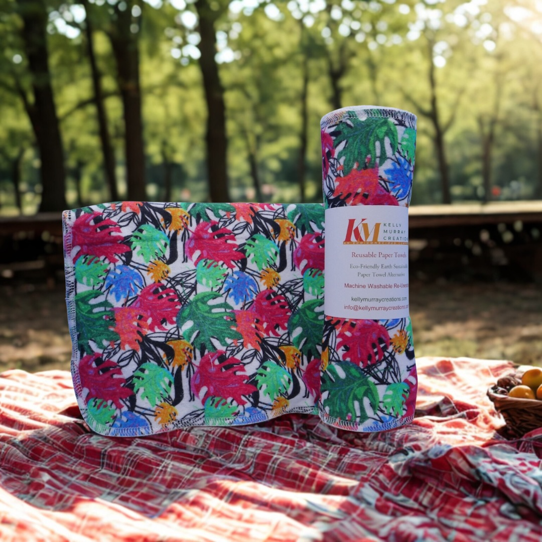 Re-Usable Paper Towels – Colorful Leaves Design