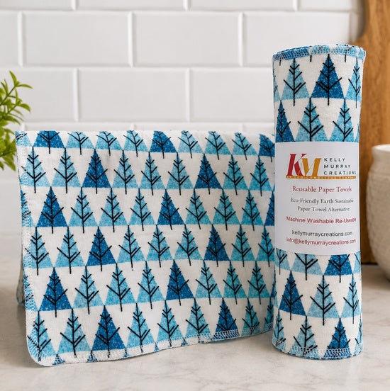 15 TOWELS PER ROLL REUSABLE PAPER TOWELS FIR TREES