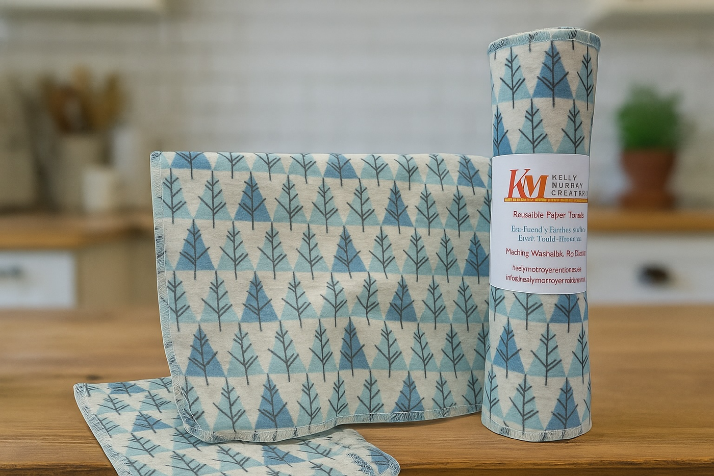Re-Usable Paper Towels – Fir Trees Design