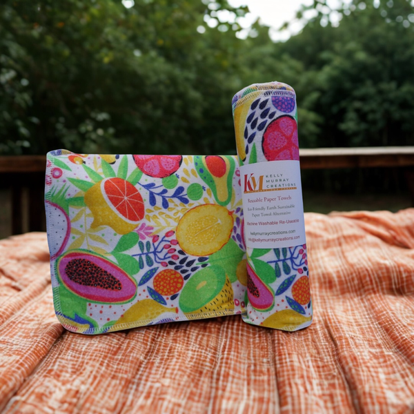 Re-Usable Paper Towels – Fruits Design