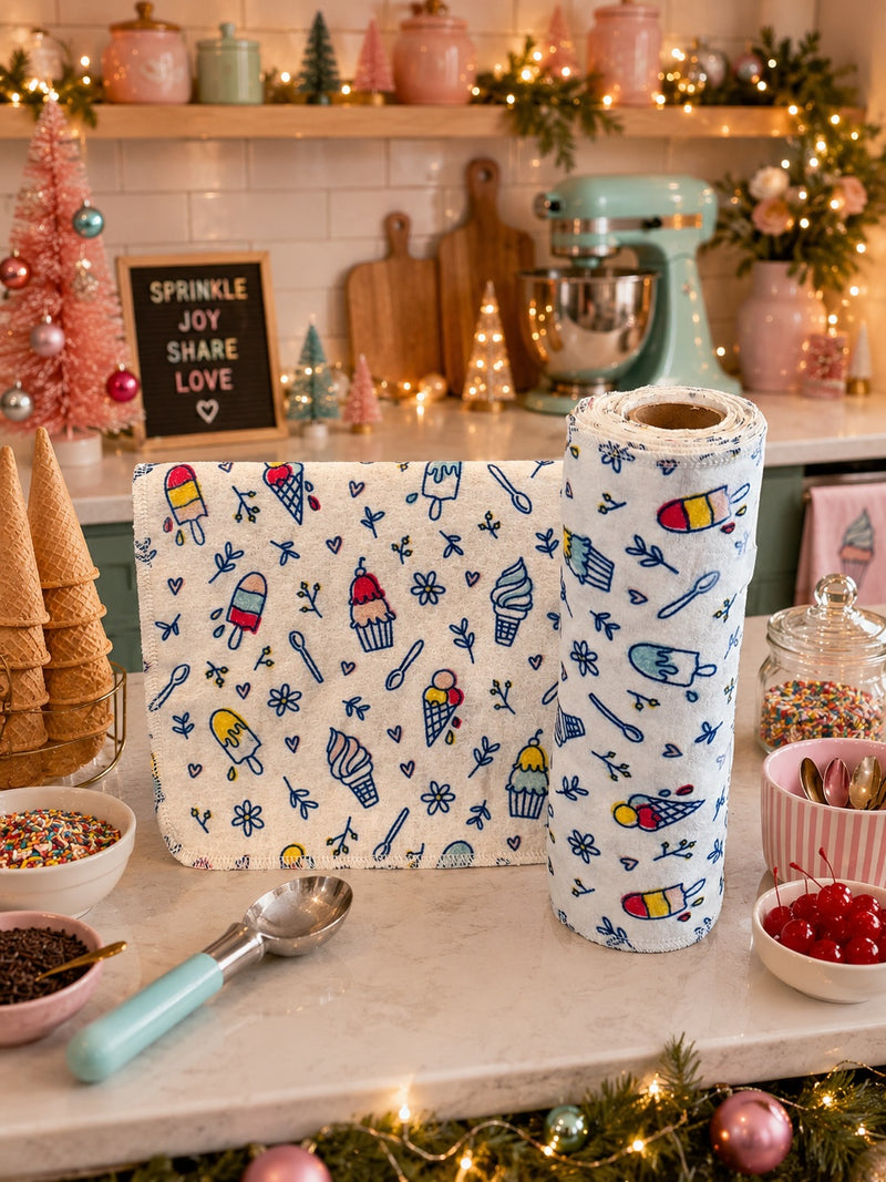 15 Towels Per Roll Reusable Paper Towels Ice Cream