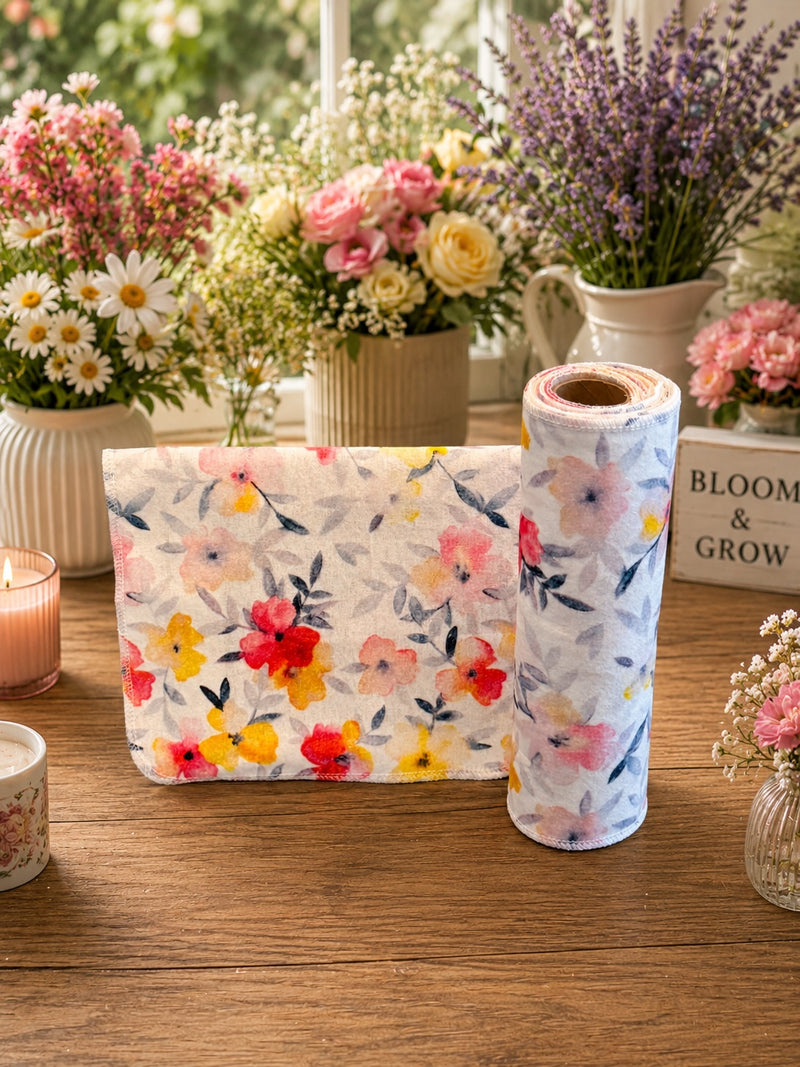 15 Towels Per Roll Reusable Paper Towels Pastel Florals