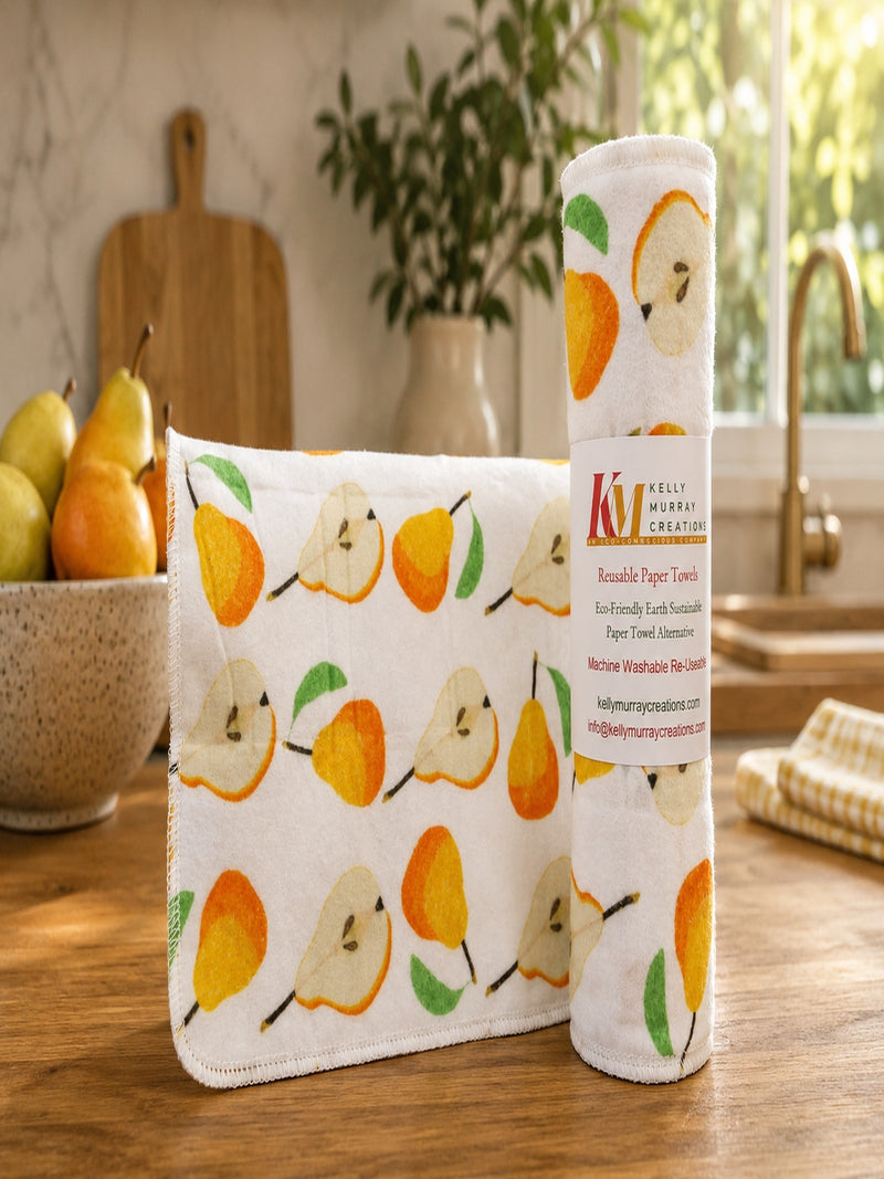 15 TOWELS PER ROLL REUSABLE PAPER TOWELS  PEARS