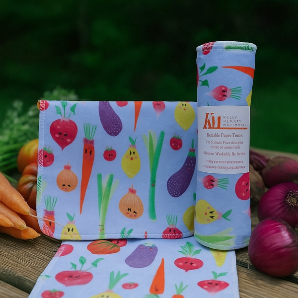 Re-Usable Paper Towels – Vegetables Design