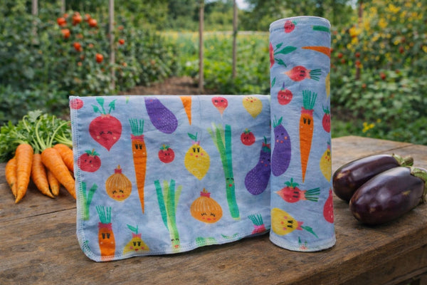 Re-Usable Paper Towels – Vegetables Design