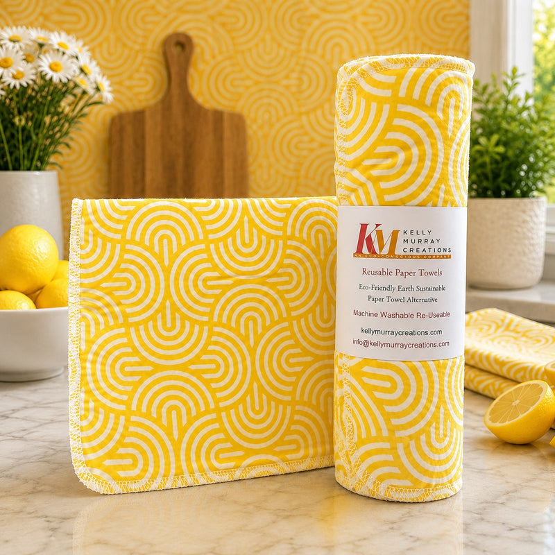 15 TOWELS PER ROLL REUSABLE PAPER TOWELS YELLOW MODERN DESIGN